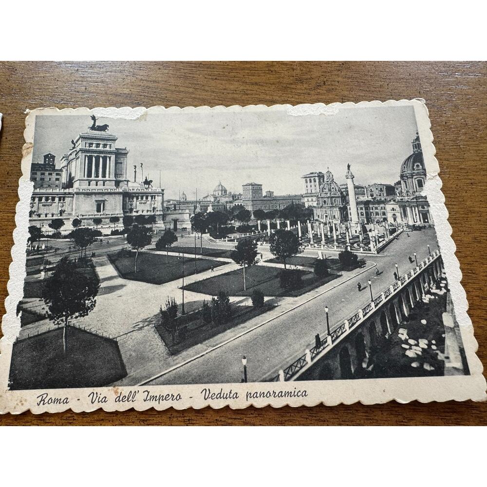 Vintage Rome Italy Postcard Lot of 6 Black White Deckle Edge Unposted - Picture 8 of 16